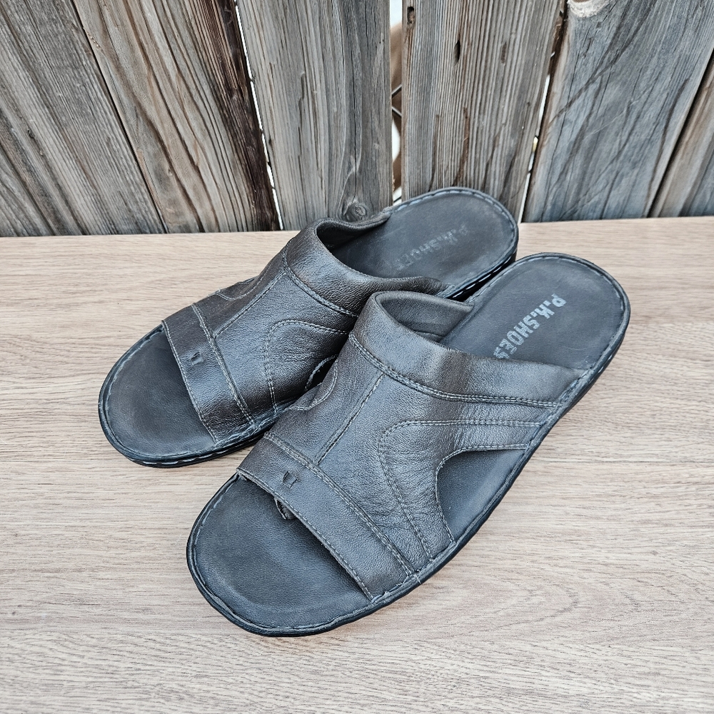 P.K. SHOES Sandler Men's Charcoal Slide Sandals Size 8